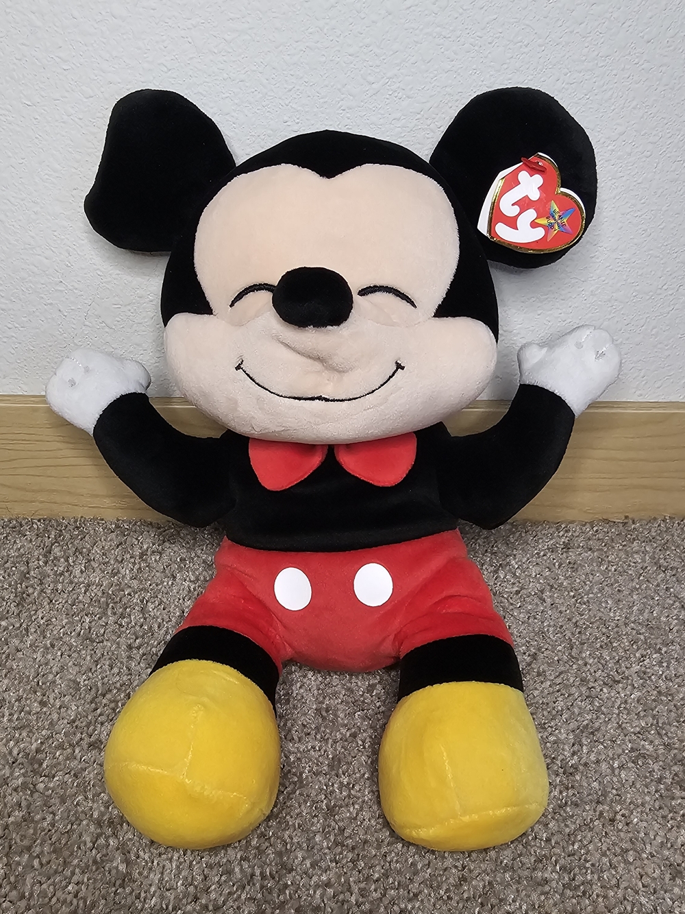 Ty Mickey Mouse Plush - Black, Red, Yellow & Cream